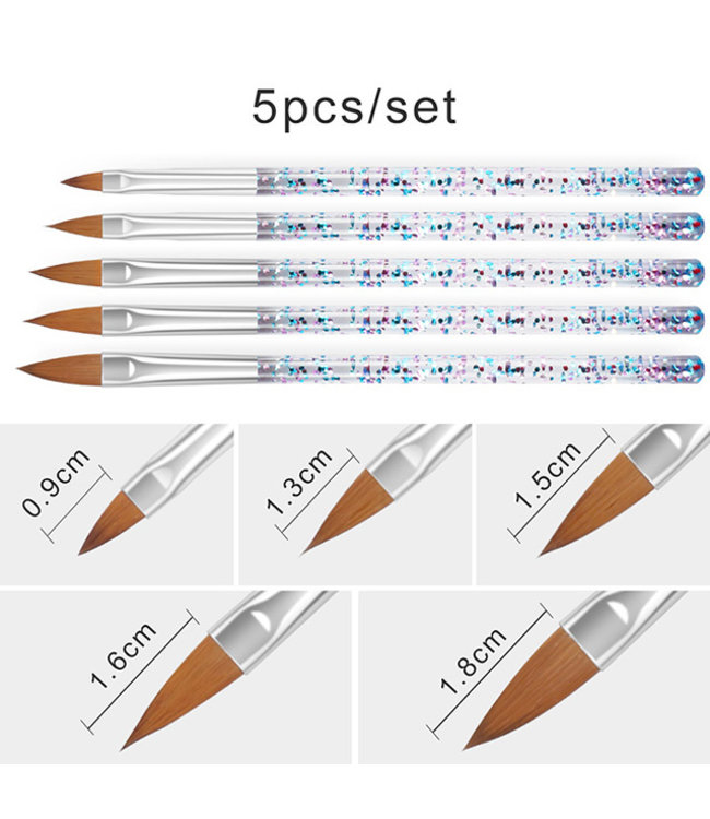 Nail Brush Set 5pcs  #NAR01
