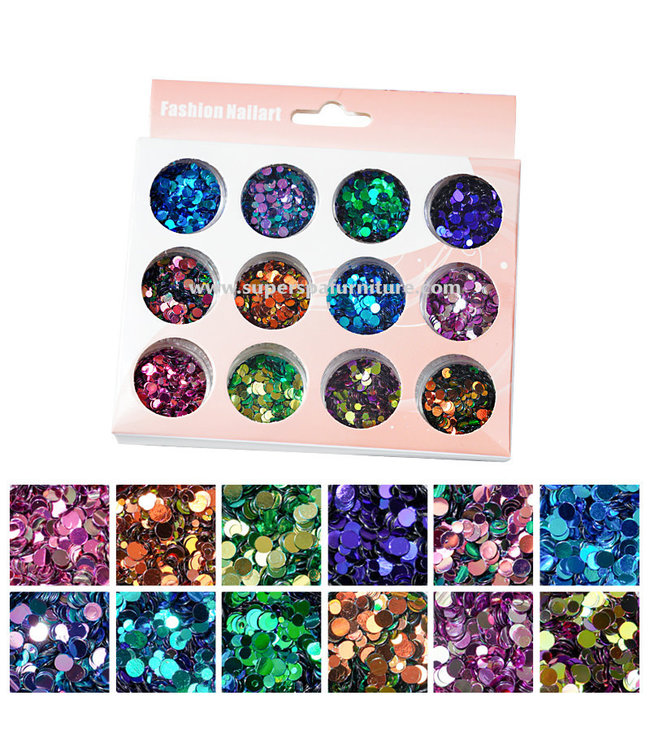 Nail Art Circles Glitter Set #NA028