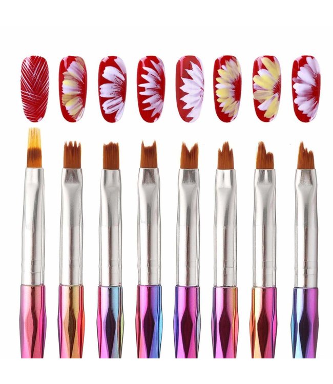 Nail Art Brush Flower Drawing   #GNA20