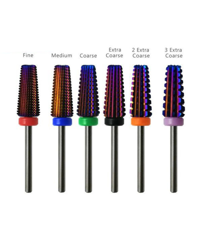 Purple  5 in 1 Tapered Carbide Nail Drill Bit  3/32