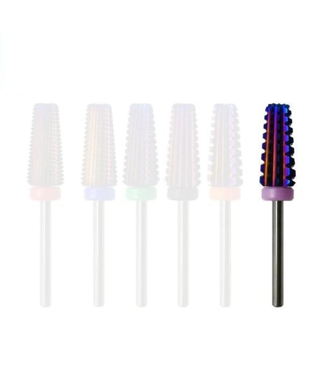 Purple  5 in 1 Tapered Carbide Nail Drill Bit  3/32