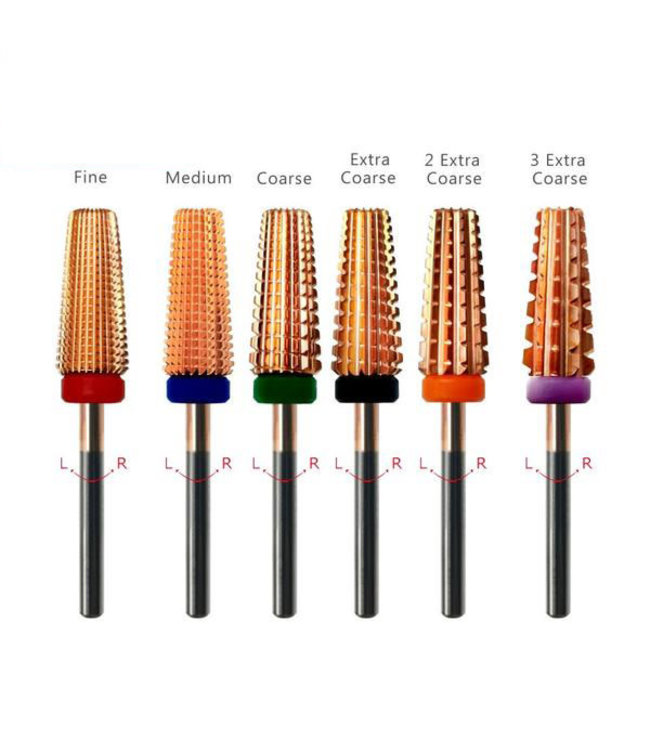 Rose Gold  5 in 1 Tapered  Carbide Nail Drill Bit 3/32