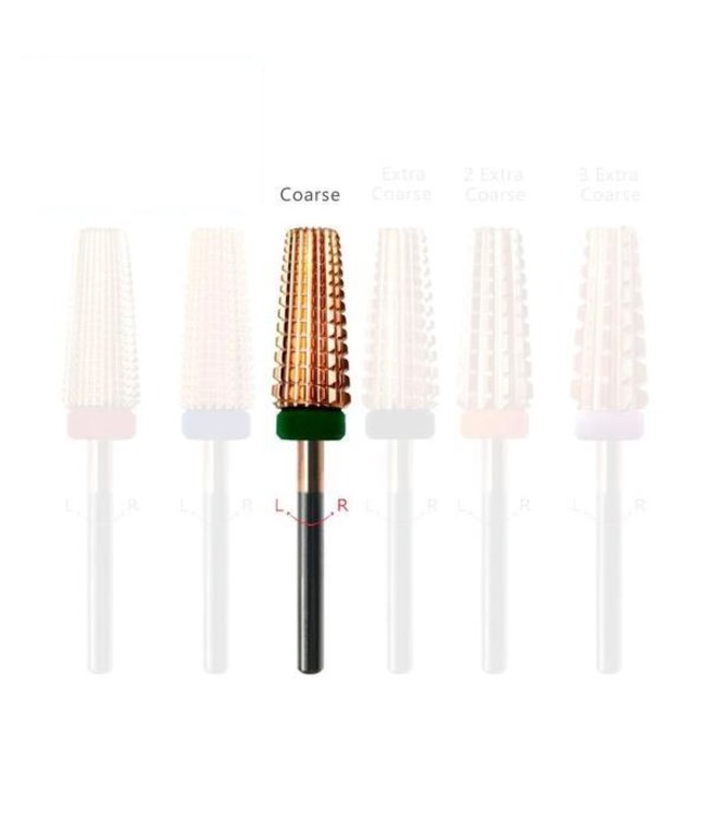 Rose Gold  5 in 1 Tapered  Carbide Nail Drill Bit 3/32