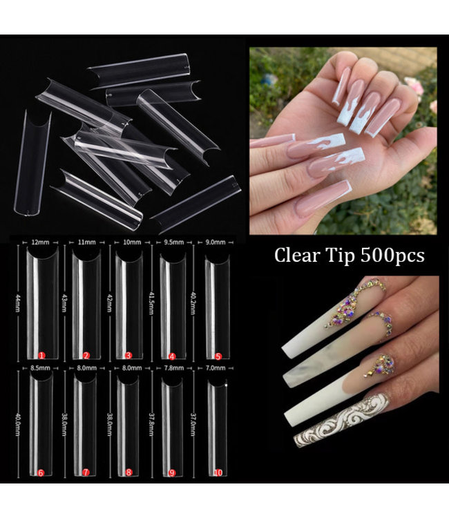 Extra Long Clear Straight Square