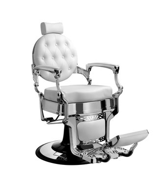 Hair Salon Truman Barber Chair (White/Chrome)