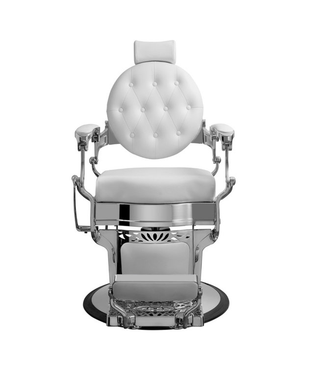 Hair Salon Truman Barber Chair (White/Chrome)