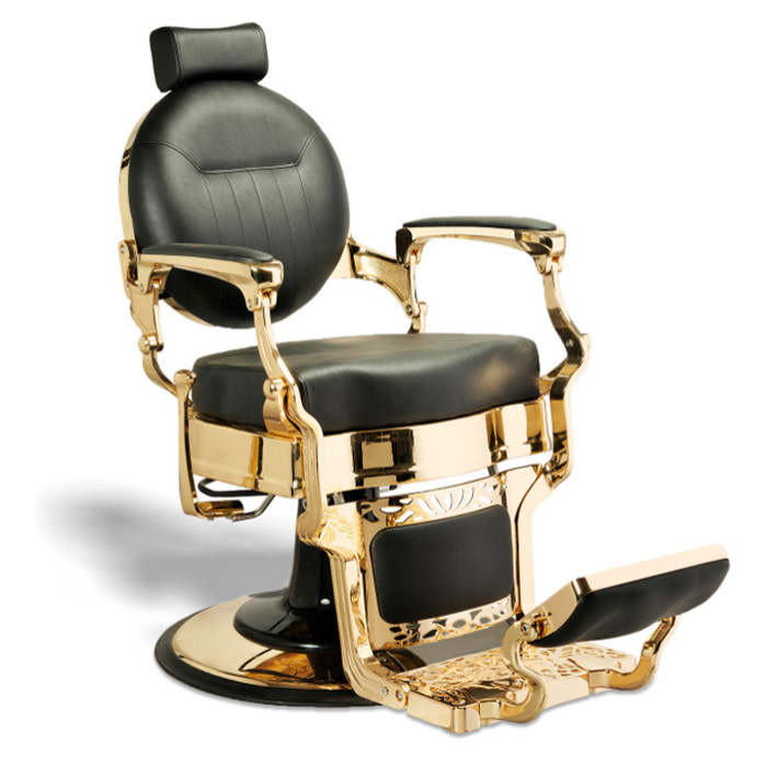 Hair Salon McKinley Barber Chair (Black/Gold)