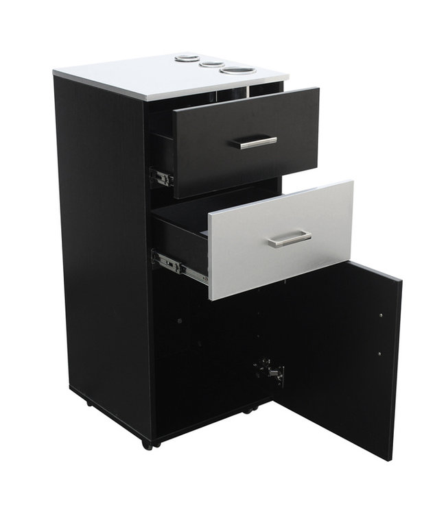 Hair Salon Rolling Styling Station (Black)