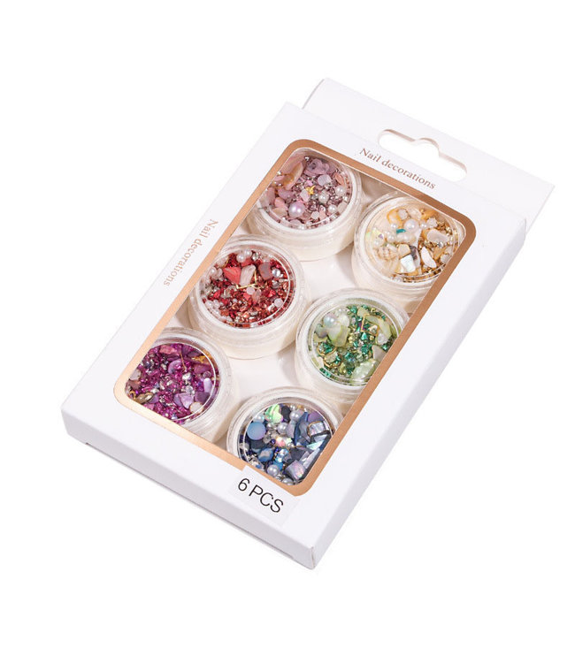 Nail Shell Decorations Mix  6/boxes Set