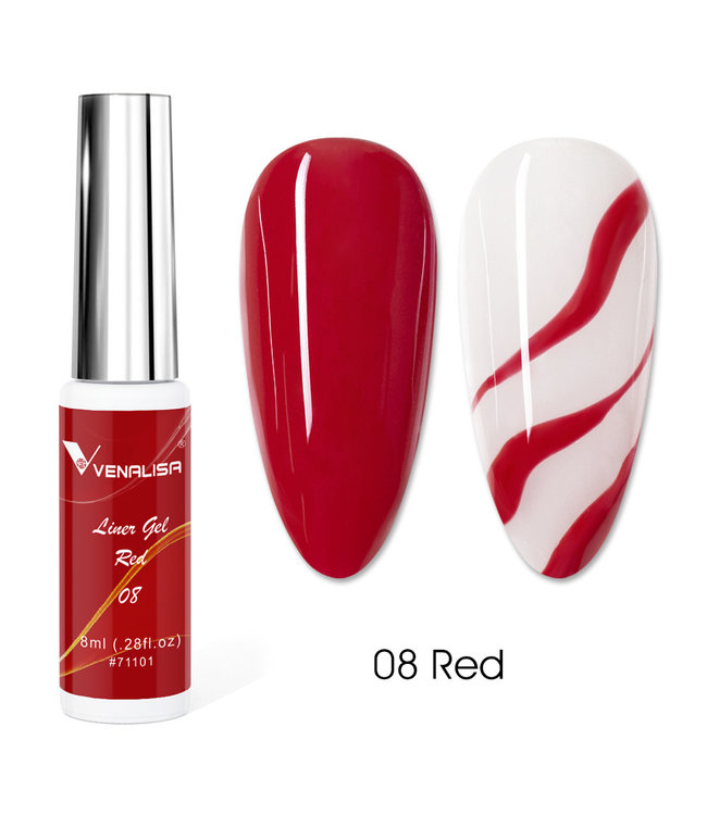 Line Art Red  Gel Nails Polish
