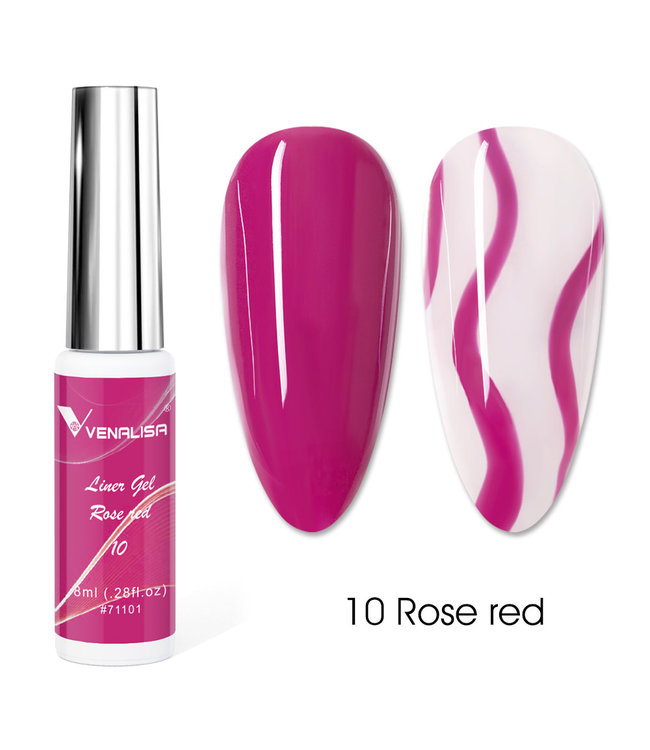 Line Art Rose Red  Gel Nails Polish