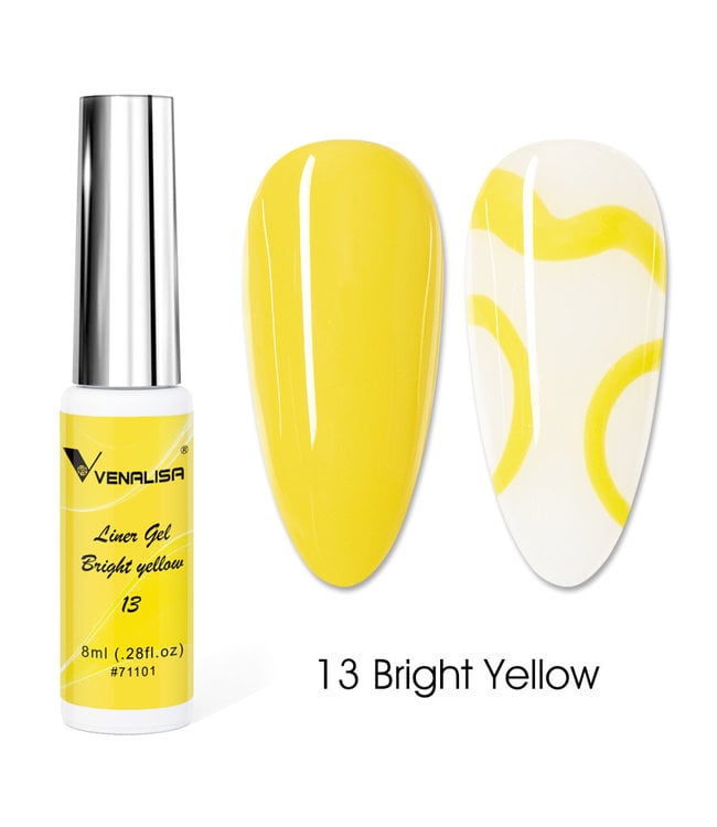 Line Art Bright Yellow  Gel Nails Polish