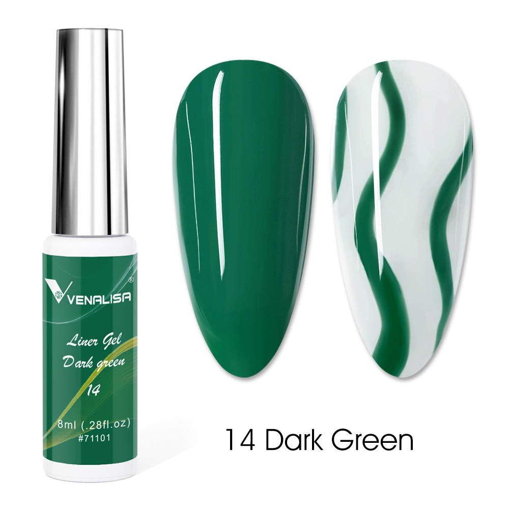 Line Art Dark Green Gel Nails Polish - Super Spa Furniture,LLC