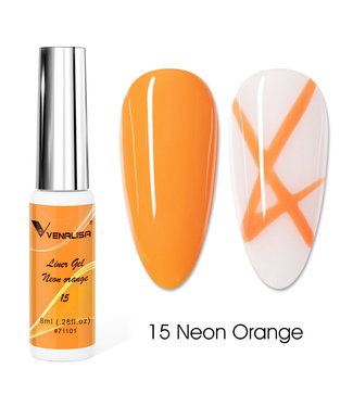 Line Art Neon Orange Gel Nails Polish