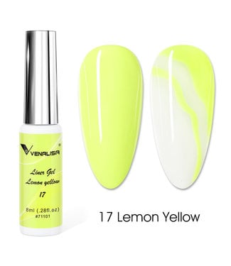 Line Art  Lemon Yellow Gel Nails Polish
