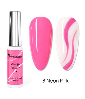 Line Art  Neon Pink Gel Nails Polish