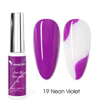 Line Art  Neon Violet Gel Nails Polish