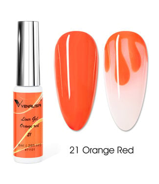 Line Art  Orange  Red Gel Nails Polish