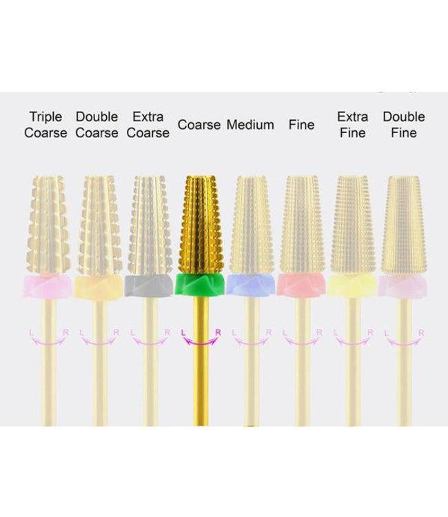 Gold 5 in 1 Tapered Carbide Nail Drill Bit 3/32