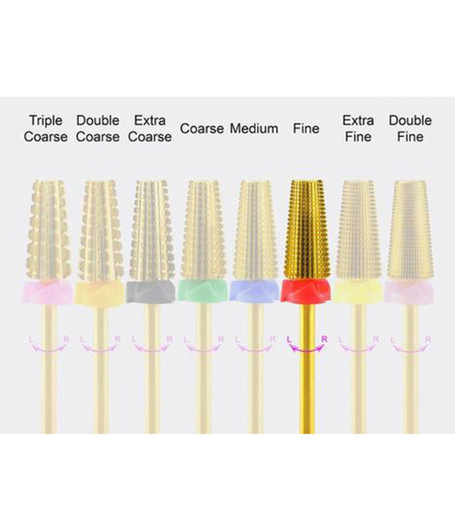 Gold 5 in 1 Tapered Carbide Nail Drill Bit 3/32