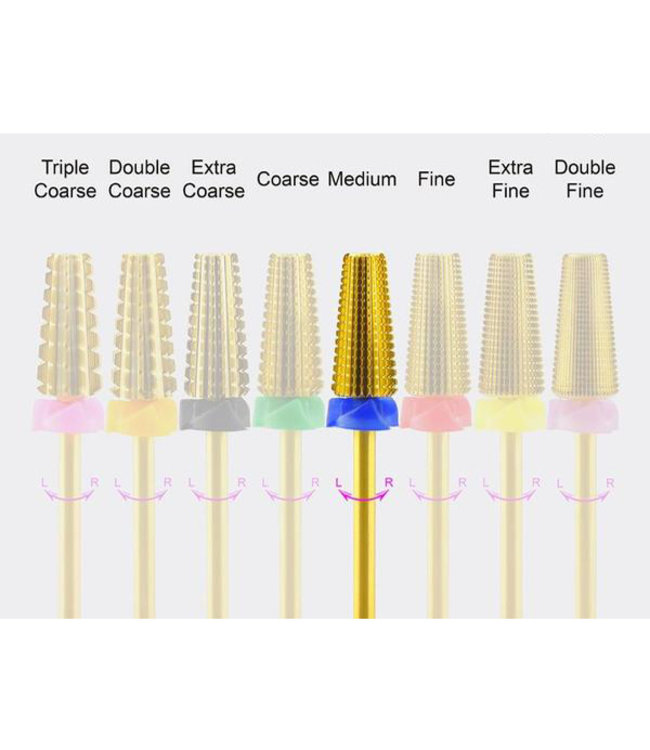 Gold 5 in 1 Tapered Carbide Nail Drill Bit 3/32