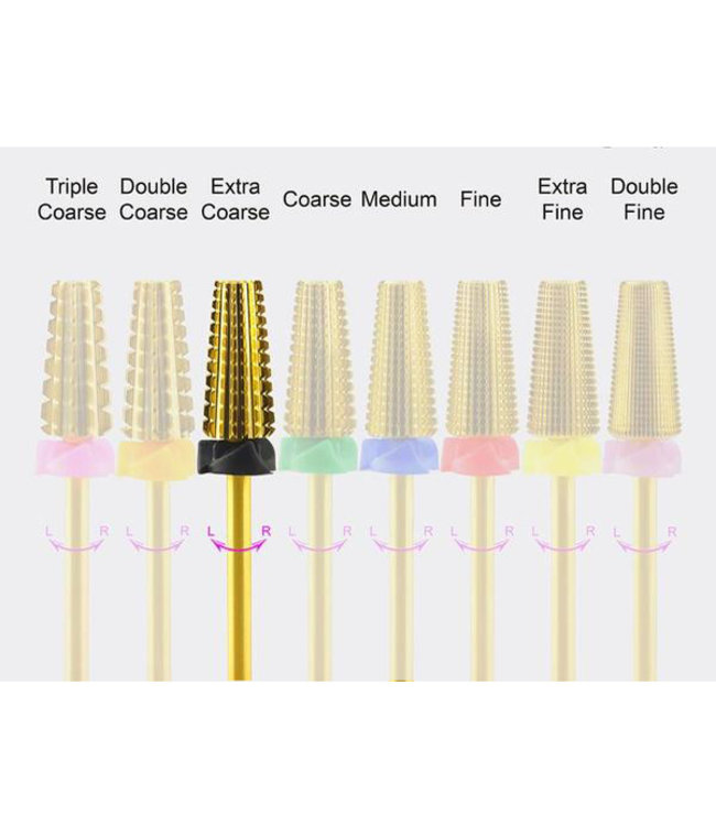 Gold 5 in 1 Tapered Carbide Nail Drill Bit 3/32