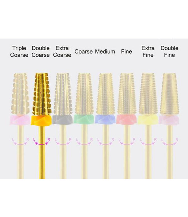 Gold 5 in 1 Tapered Carbide Nail Drill Bit 3/32