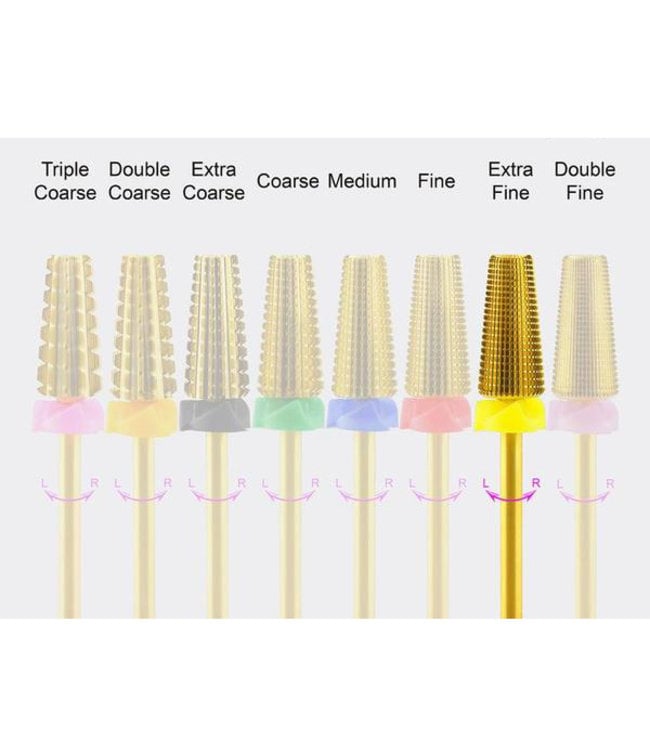 Gold 5 in 1 Tapered Carbide Nail Drill Bit 3/32