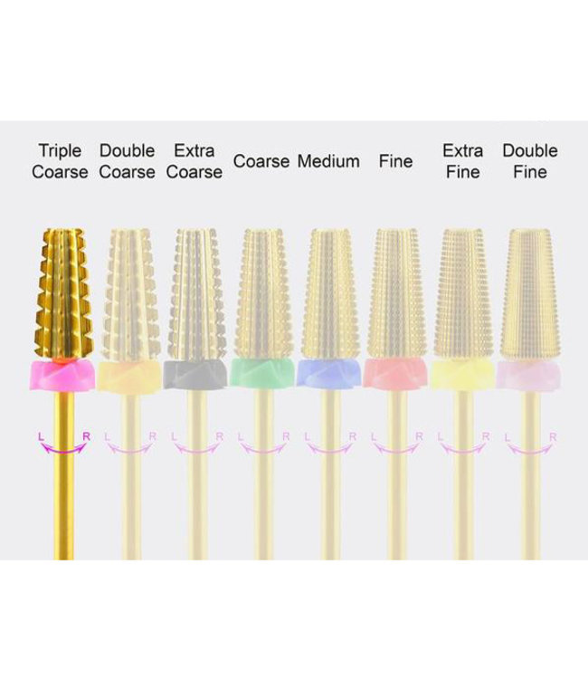 Gold 5 in 1 Tapered Carbide Nail Drill Bit 3/32