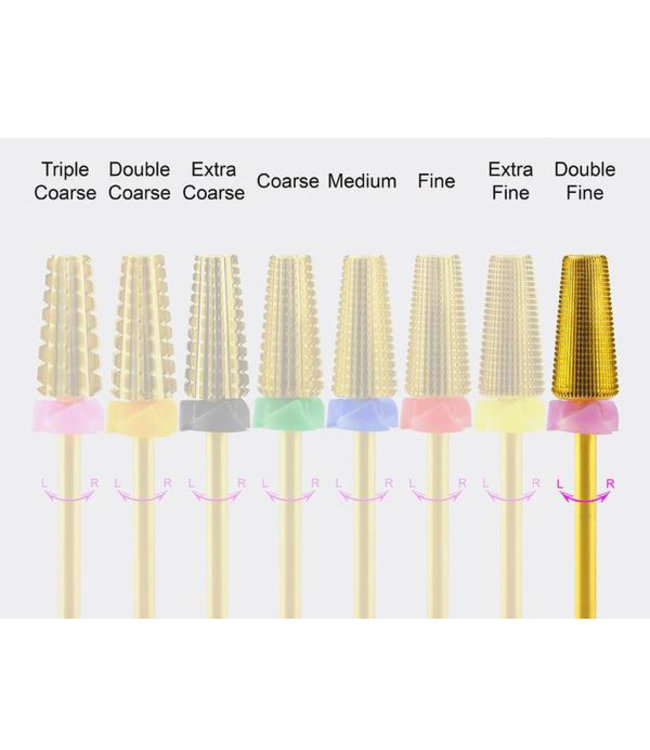 Gold 5 in 1 Tapered Carbide Nail Drill Bit 3/32