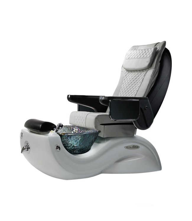 JA Pedicure Chairs S500  Cleo G5  White  &Black  Nickel