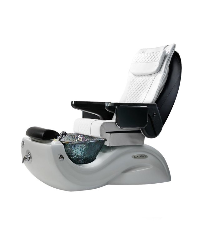 JA Pedicure Chairs S500  Cleo G5  White  &Black  Nickel