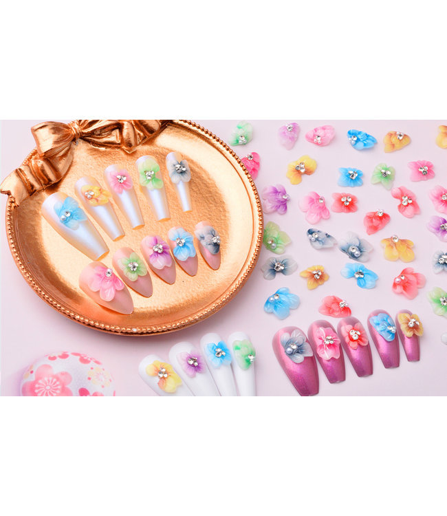 3D Luxury Metal Alloy Petal Flowers  24/boxes Set