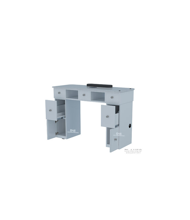 SNS BLANCO BL140 Nail Table  With Vent & LED Hole Lamp