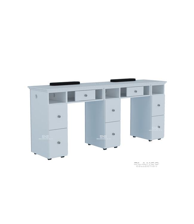 SNS BLANCO BL602  Double  Nail Table with LED Hole Lamp