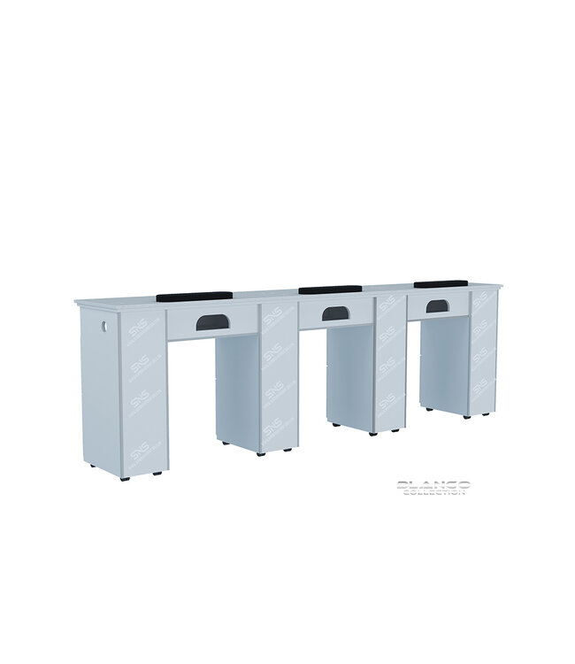 SNS BLANCO BL603  Triple Nail Table with LED Hole Lamp