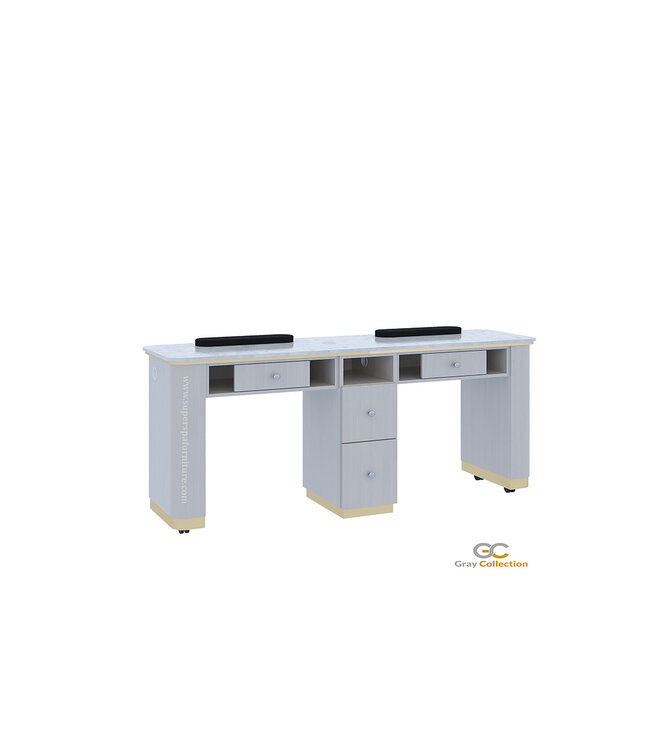 SNS Gray & Gold  GD402  Double Nail Table