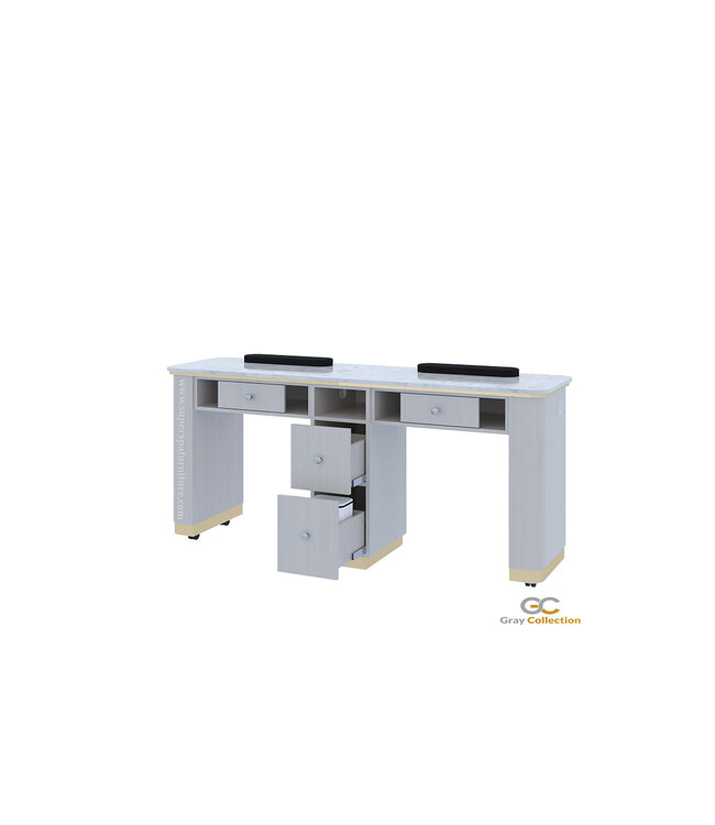 SNS Gray & Gold  GD402  Double Nail Table