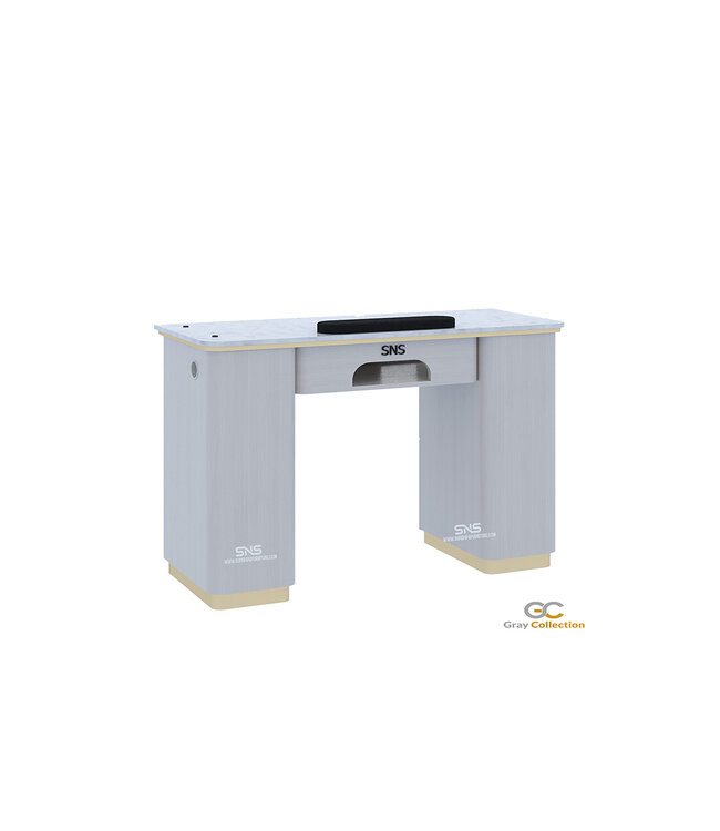SNS Gray & Gold GD201  Nail Table with LED Hole Lamp