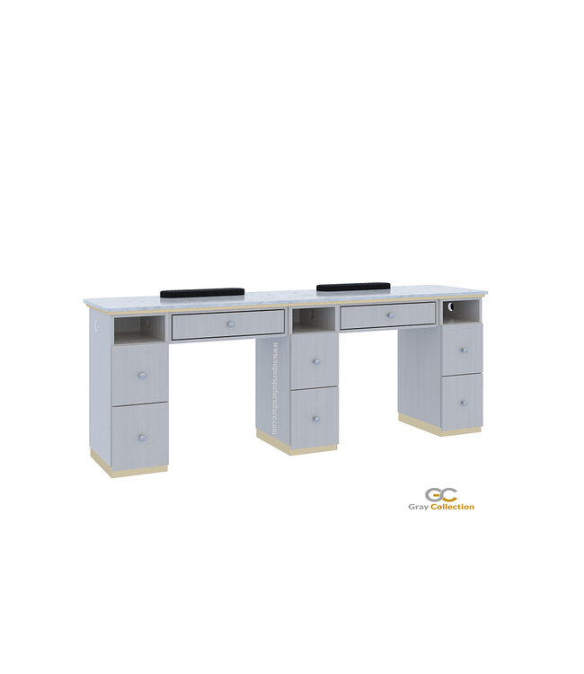 SNS Gray & Gold  GD302  Double Nail Table
