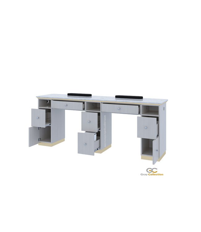 SNS Gray & Gold  GD302  Double Nail Table