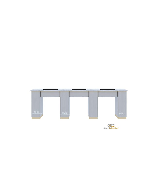 SNS Gray & Gold  GD303  Triple  Nail Table  (3 Unit)