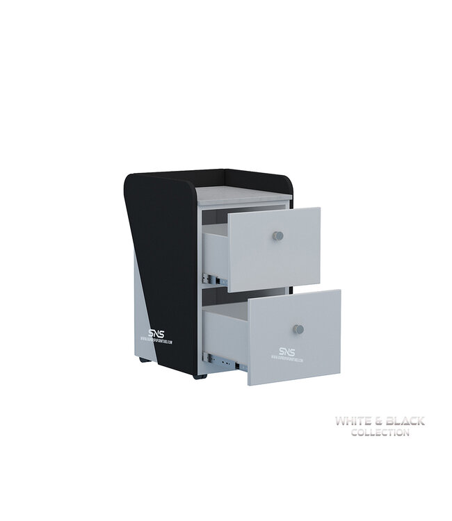 SNS White & Black  WB401 Pedi Cart