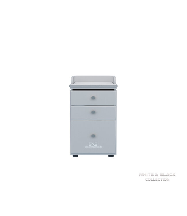 SNS White & Black  WB402 Pedi Cart