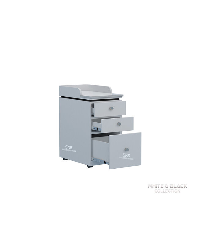 SNS White & Black  WB402 Pedi Cart
