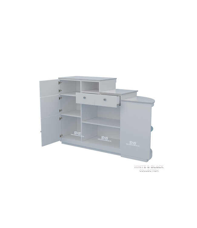 SNS White & Black  WB802 L Reception Desk