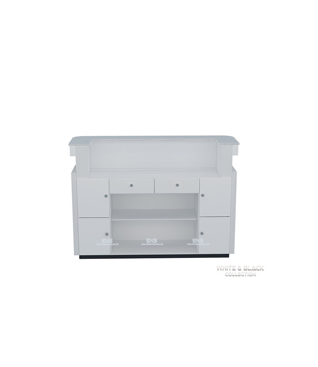 SNS White & Black  WB804  U Reception Desk