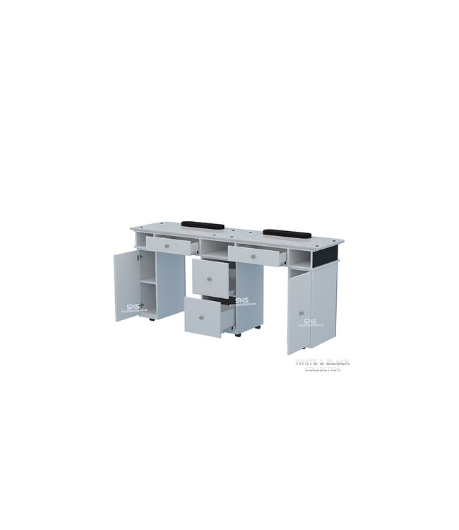 SNS White & Black WB906 Double Nail Table