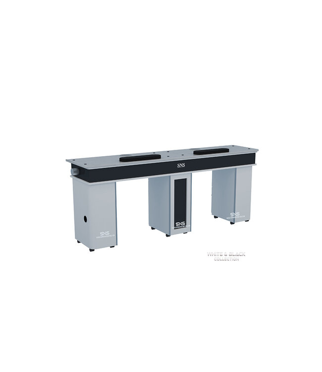 SNS White & Black WB909  Double Nail Table  With PIPE