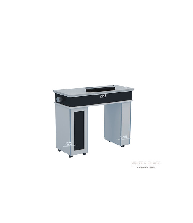 SNS White & Black WB912 Nail Table With PIPE